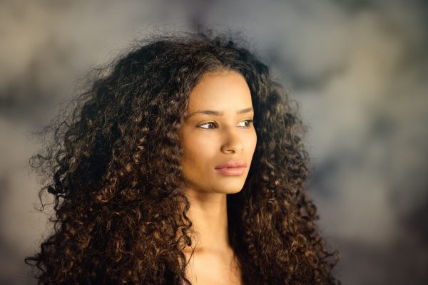 Headshot of a beautiful thoughtful black girl